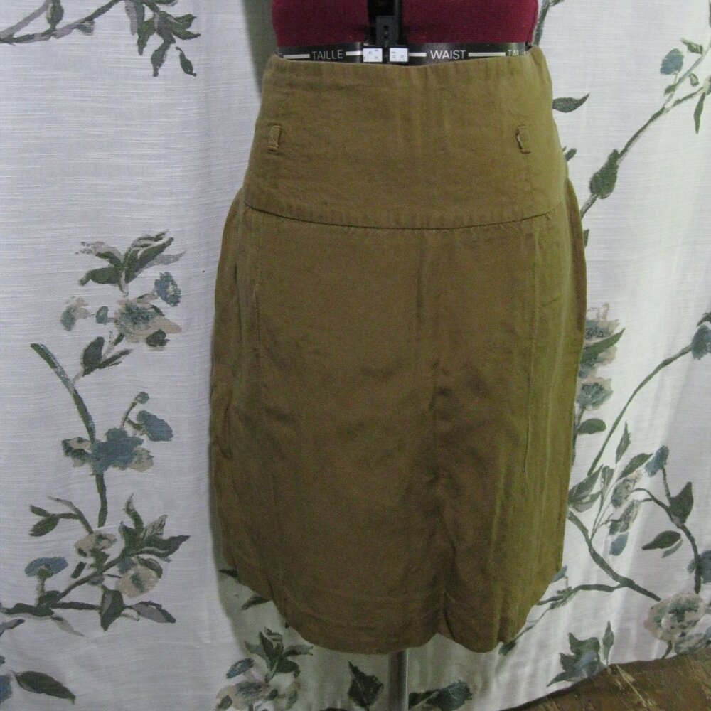 Linen blend pencil skirt